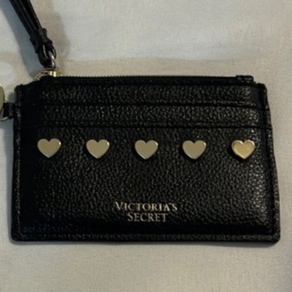 New💕Victoria's Secret Black and Gold Key Card Holder - Picture 1 of 7